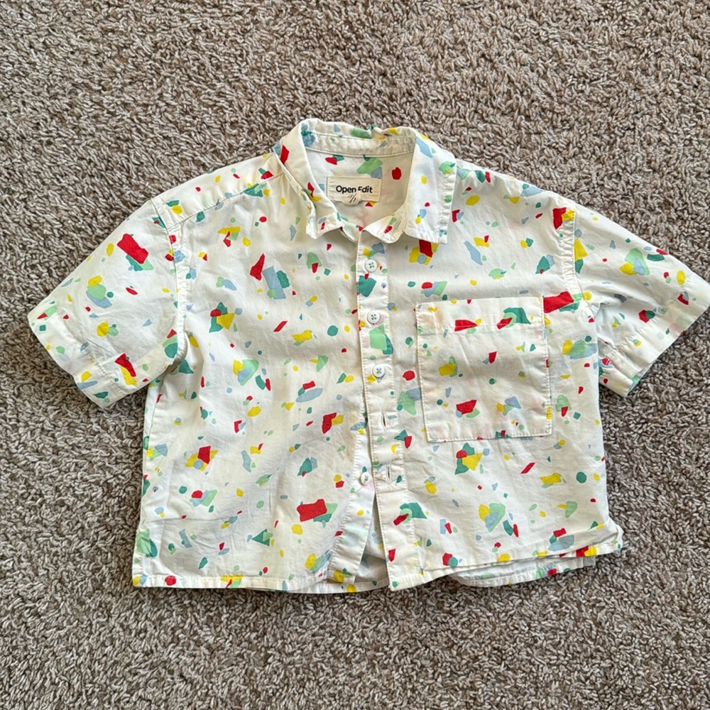 Nordstrom Open Edit button down short sleeve shirt size 2